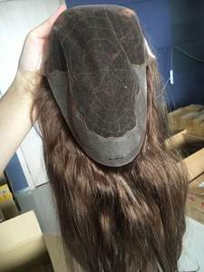 Q6 Australia encaje suizo con PU alrededor de <span class=keywords><strong>mujer</strong></span> tupé peluca prótesis 180% marrón claro Topper de <span class=keywords><strong>cabello</strong></span> humano para <span class=keywords><strong>mujer</strong></span> - Product Image 3