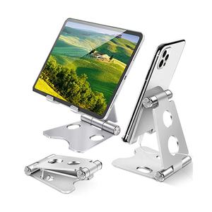 回転式電話スタンド折りたたみ式調節可能なスマートフォンスタンドホルダー360タブレットサポートデスクトップメタル携帯電話スタンドピンク - Product Image 6