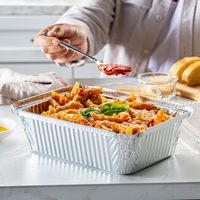 Biodégradable 32*26cm demi-taille feuille d'aluminium conteneur couvercle chine à emporter Restaurant cuisson feuille casserole Blister stockage des aliments