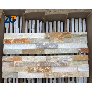 Zgstone ngoài trời trang trí Veneer đá tự nhiên <span class=keywords><strong>Slate</strong></span> văn hóa đá cho lò sưởi và bên ngoài gỉ tường màu đen tấm ốp - Product Image 2