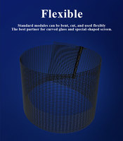 Écran transparent invisible holographique led installation sur verre lecteur vidéo 3d écran de film led écran de film flexible led