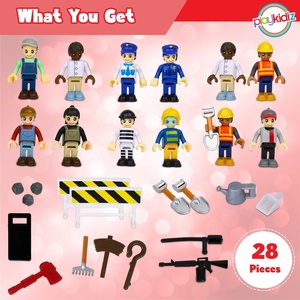 Custom 28pcs 2 Inch Construction Worker Figurines 12 Toy Action Figures Accessories for Kids 3+ New Model Pretend Play Toys - Product Image 5