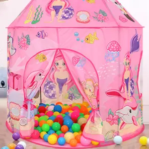 Çocuk çadır kapalı kız prenses küçük çadır okyanus top uyku oyunları dollhouse mermaid Yurt parti mevcut