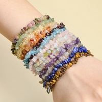 Bracelets extensibles en pierres naturelles grenat, citrine et améthyste pour femmes, à porter au quotidien ou en vacances, bijoux bohèmes empilables