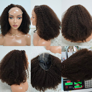 Promoción $90 Letsfly Pelucas Afro Rizadas SDD Sin Pegamento 5x5 con Encaje, Cabello Natural Fácil de Usar 2 #   Pelucas de Cabello Humano de 16 Pulgadas al por Mayor - Product Image 5