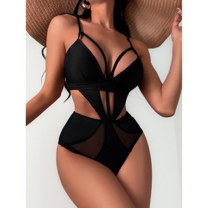 Maillot de bain une pièce sexy pour femme 2023 avec tissu patchwork en gaze - Product Image 2