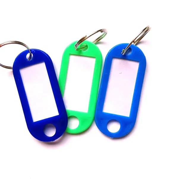 Keychain Key Id Label Name Tags with Split Ring Key Ring Mini Cheap Bulk Colorful Plastic PVC OEM Office & School PVC Bottle T/T