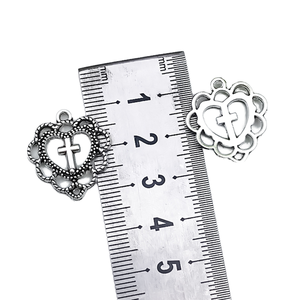 Accesorios de Joyería <span class=keywords><strong>DIY</strong></span>, Colgante de Cruz, Llavero Hecho a Mano, Collar, Pendientes, Dijes Vintage de Aleación Plateada - Product Image 4