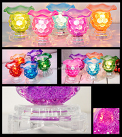 Brûleur à mazout en verre d'arôme en cristal pour artisanat créatif chauffe-huile en verre lampe à gradation électrique brûleur à huile essentielle électrique