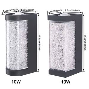 Lampada da parete a LED in cristallo, moderna e semplice, a doppia testa, con illuminazione verso l'alto e verso il basso, per camera da letto, soggiorno, balcone, lampada decorativa a LED. - Product Image 2
