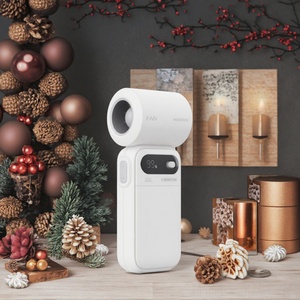 Ventilateur portable mini pliable 2025 à haute vitesse, rechargeable 5V, en plastique, avec affichage numérique, pour refroidissement d'air, emballage couleur, électrique - Product Image 1