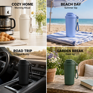 Kingze Tazza Termica da Viaggio in Acciaio Inox 304, 380ml 580ml, Antigoccia con Coperchio Ribaltabile, per Regalo Promozionale o Caffetteria - Product Image 6