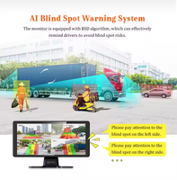 Moniteur tactile IPS 10,36 pouces avec 4 entrées caméras, système BSD pour bus, voiture, camion, surveillance multimédia, dashcam