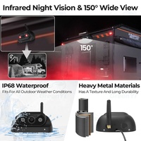 Moniteur DVR sans fil GreenYi 7 pouces 1080P avec 4 caméras de recul, écran partagé, vision nocturne IR, étanche pour camion, camping-car 12-36V