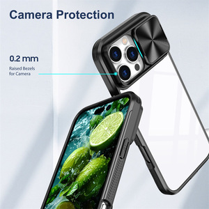 Funda transparente de protección de cámara deslizante para <span class=keywords><strong>iPhone</strong></span> 16 15 14 13 12 11 Pro XR X XS Max 7 8 Plus <span class=keywords><strong>SE</strong></span>, funda trasera de PC dura híbrida a prueba de golpes - Product Image 4