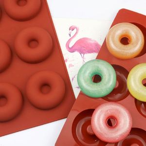 Moules à gâteau en silicone écologiques personnalisés avec logo, forme ronde à 6 trous, moule à biscuits, moule à noix, moule à savon OEM/ODM - Product Image 1