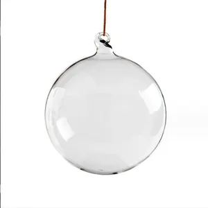 6厘米8厘米10厘米12厘米15厘米20厘米圣诞饰品小玩意透明玻璃挂圣诞球带装饰挂钩