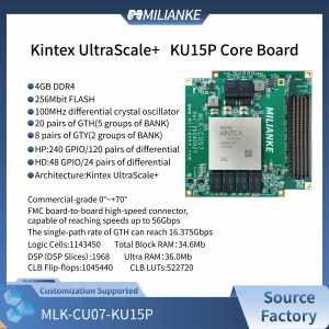 MILIANKE MLK-CU07-KU15P AMD(Xilinx)Kintex UltraScale+ Series 4GB DDR4 256Mbit FLASH Debian 0.85V Machine MLK-CU07-KU15P AMD(Xili - Product Image 5