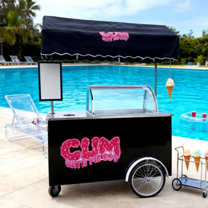Carrito de Venta de Helados Móvil y Remolcable con Congelador Resistente a la Oxidación, Comida Rápida, Larga Vida Útil - Product Image 1