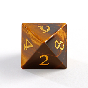 Tốt Nhất Bán Nhanh Chóng Vận Chuyển Tự Nhiên Màu Vàng Tiger Eye Đá Quý Đa Diện D6 D20 D12 D10 Dice Set Cho Dnd RPG Bàn Trò Chơi - Product Image 5