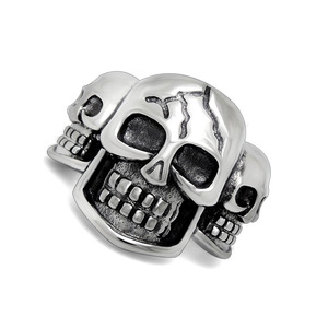 Men's Skull <b>Titanium</b> Steel <b>Ring</b> Retro Punk Style Jewelry SA564 - Product Image 1