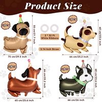 Kit de ballons en aluminium animaux mignons (chien, girafe, tigre, lion, cheval debout, chiffre) pour fête d'anniversaire safari pour enfants, auto-scellant