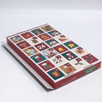 Boîte de calendrier de l'avent personnalisée en carton ondulé écologique, compte à rebours de 24 jours, boîte surprise pliable, cadeau de Noël