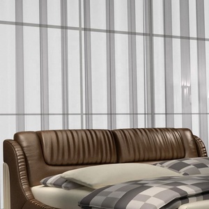 Marco de cama de madera moderna de color marrón, lujoso diseño de cama redonda de cuero, con tamaño king cabecero, cama de Cenicienta - Product Image 2