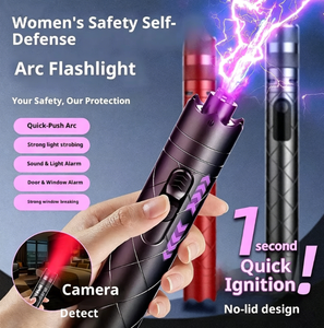 Torcia LED ad Arco Speed Push in Lega di Alluminio, USB, per <span class=keywords><strong>Autodifesa</strong></span> Femminile, Campeggio, Portatile, Ricaricabile, Luce Forte Lampeggiante - Product Image 1