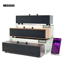 Nuevo Altavoz Bluetooth M3301 de Madera con Batería Integrada, Sonido de Larga Duración, Soporte, Audio para Computadora de Escritorio, Altavoz Dual de 10w con Bajos