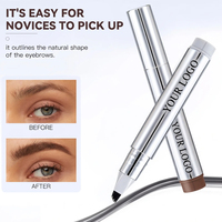 Lápiz de Cejas con Efecto de Cabello 3D, Acabado Suave, 2 en 1, Larga Duración, Resistente al Agua, Maquillaje de Viaje, OEM, ODM, Logotipo Personalizado
