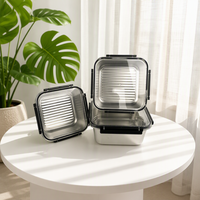 Nouveau Contenant Alimentaire Empilable en Acier Inoxydable 304 Hermétique et Antibactérien avec Couvercle Verrouillable, Design Minimaliste Moderne pour Réfrigérateur et Usage Domestique