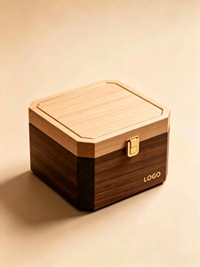 Caja <span class=keywords><strong>de</strong></span> Regalo <span class=keywords><strong>de</strong></span> Madera Bicolor Personalizada con Cierre Metálico Dorado, Estuche <span class=keywords><strong>de</strong></span> Almacenamiento <span class=keywords><strong>de</strong></span> Joyería <span class=keywords><strong>de</strong></span> Lujo con Logotipo Grabado para Relojes, Anillos y Pendientes - Product Image 6