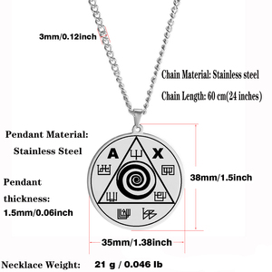 HLSS232 Talismano Magico di Abraxas per Controllare la Vita, Amuleto Portafortuna per Denaro, Collana con Ciondolo in Acciaio Inossidabile - Product Image 3