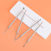 Outil professionnel de pédicure et manucure en acier inoxydable à double tête, durable, pousse-cuticules, éliminateur de peaux mortes, polissoir à ongles
