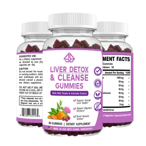 OEM <b>Liver</b> Detox & Cleanse Gummies With Milk Thistle Artichoke Extract 60 Count Vegan Dietary <b>Supplement</b> Made in USA - Product Image 2
