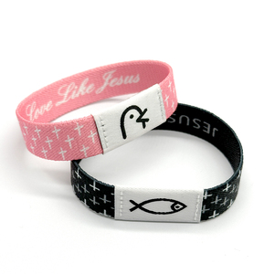 Pulsera con Versículo Bíblico Diario RFID, Venta al Por Mayor de Fábrica, con Logotipo Personalizado, Pulsera Elástica de Tela Tejida, Pulsera NFC - Product Image 2
