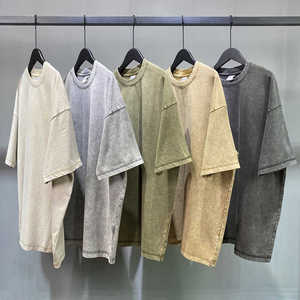 Оптовая продажа, 100% хлопковые мужские футболки в стиле хип-хоп большого размера, трикотажные футболки с рисунком 275 г - Product Image 1