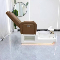 Nouvelle Arrivée - Fauteuil de Pédicure Électrique Réglable Multifonctionnel avec Système de Massage et Jet Sans Tuyau, en Cuir, pour Soins des Pieds et Esthétique