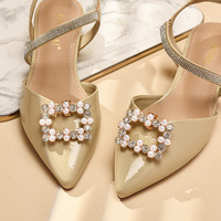 Boucle de chaussure à strass détachable DIY, décorative, style européen et américain, pour chaussures de mariage à talons hauts, type sabot, pour l'embout du pied, pour le marché international