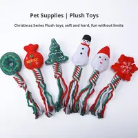 Ensemble de jouets pour chiens en corde de Noël durables et écologiques Jouets pour animaux de compagnie résistants à la mastication pour petits chats et chiens