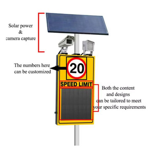 كاميرا كاشفة للسرعة تعمل بالطاقة الشمسية 12 فولت 120 واط مع إشارات مرور للسلامة على الطرق مصنوعة من الفولاذ المجلفن للاستخدام الخارجي - Product Image 3
