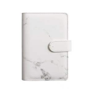 Carnet à anneaux A5 en marbre noir et blanc, organiseur de luxe à couverture rigide en cuir PU à 6 anneaux, journal à feuilles mobiles, classeur A6 en marbre - Product Image 3