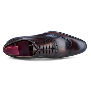 Chaussures de mariage pour hommes en cuir véritable, style italien haut de gamme, imperméables, à enfiler, Oxford, faites à la main, antidérapantes et amortissantes - Product Image 6