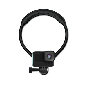 JUNNXブラック新しいアクション & スポーツカメラアクセサリーネックストラップ回転マウント (GoPro 11 10 9カメラおよび携帯電話マウント用)