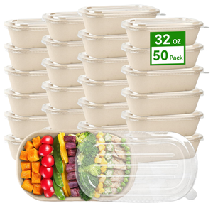 Food Grade Disposable Take Away Kraft <b>Paper</b> Salad <b>Bowl</b> with PET Lid Minimalist Design for Party Use - Product Image 1
