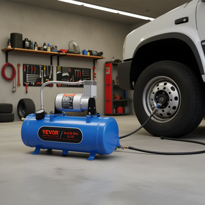 Système de compresseur d'air embarqué 12V, 1,6 gallon/6 L, compresseur d'air pour klaxon de train, 120 psi de pression de fonctionnement, gonflage des pneus de train - Product Image 2