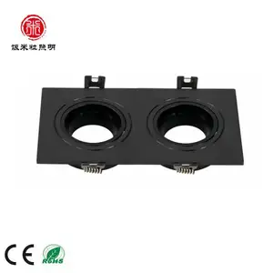 Hot selling product GU10 Max12w Black series recessed double spotlight PC inner electroplate pattern 172*92*H25mm
