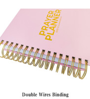 Ensemble de papeterie personnalisé pour planificateur de prières quotidiennes, rose avec dorure à chaud, carnet à spirale couverture rigide, cadeaux chrétiens avec coffret cadeau de luxe