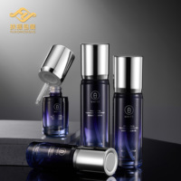 Emballage de luxe, pot de crème pour le visage de 30 g et 100 g avec couvercle argenté, pot rond écologique pour soins de la peau, flacon en verre cosmétique de 50 ml pour hydratant